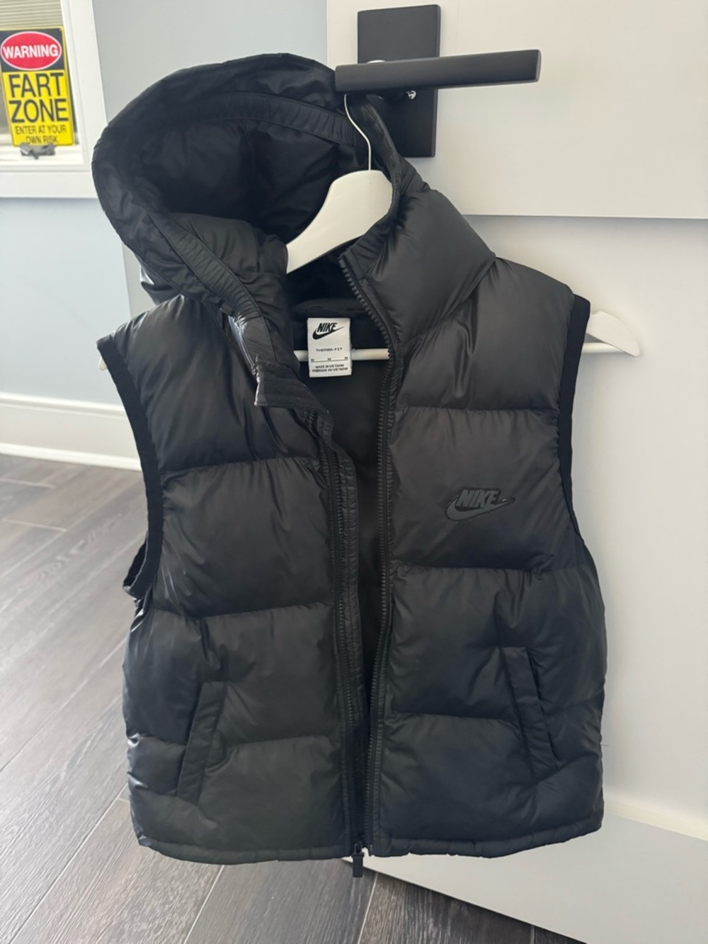 Nike Kids Black Hooded Puffer Vest
